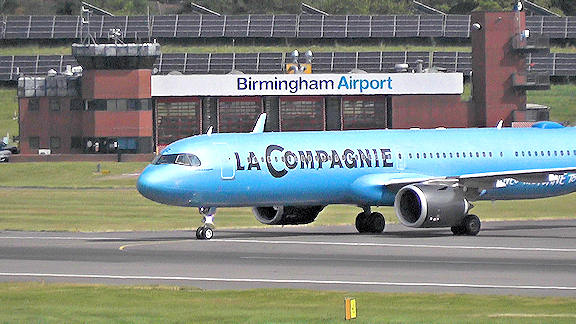 La Compagnie jet carrying Aston Villa FC players at Birmingham Airport, UK